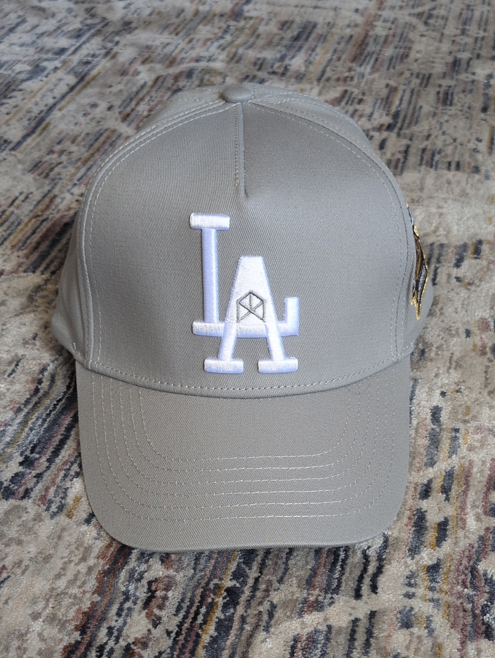 Men's LA Baseball Cap in Light Gray - Logo Embroidered